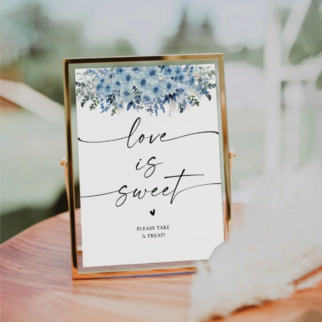 Expositor En L Blue Boho Love is Sweet Rótulo (Subido por el creador)
