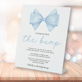 Expositor En L Blue Bow Baby Shower Un Mensaje De Bump