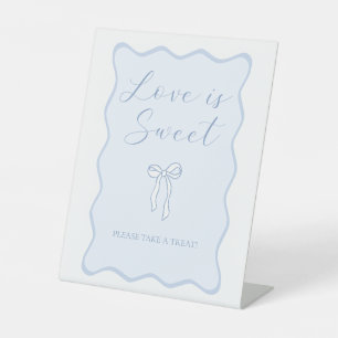 Expositor En L Blue Bow Bridal Shower Love es Sweet Favor