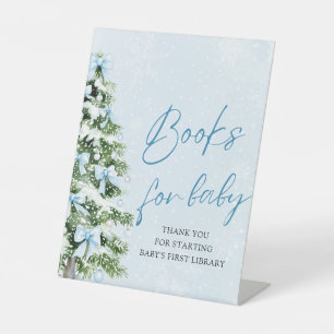 Expositor En L Blue Bow Christmas Tree Baby Shower Books para el