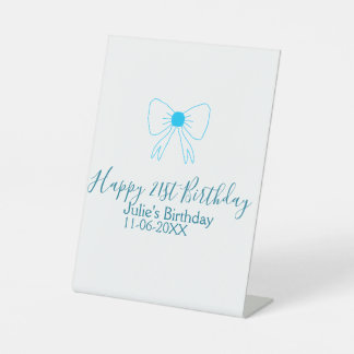 Expositor En L Blue bow happy 21ᵉʳ cumpleaños date