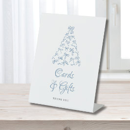 Expositor En L Blue Bow Scribble Christmas Tree Briower