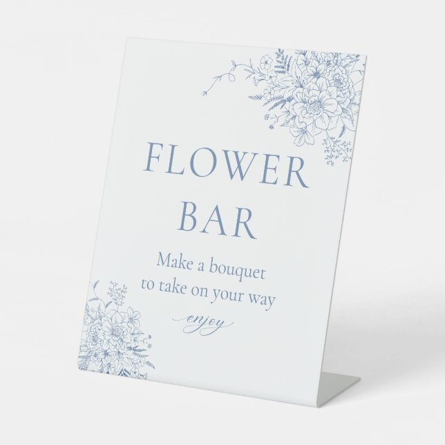 Expositor En L Blue Bridal Shower Flower bar (Anverso)