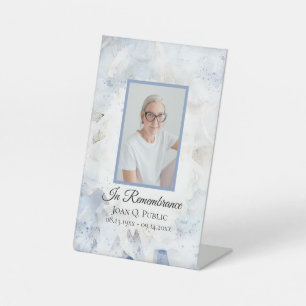Expositor En L Blue Carnation Floral Celebración de la Vida Funer
