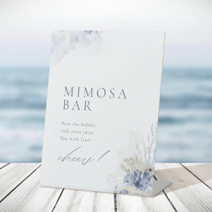 Expositor En L Blue Coral & Seashells Beach Bridal Shower Mimosa
