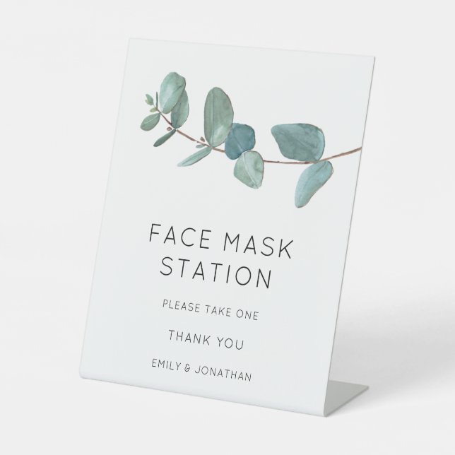 Expositor En L Blue Eucalyptus Leaves Face Mask Station (Anverso)