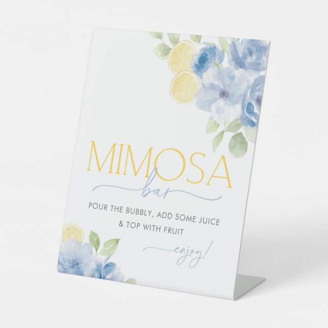 Expositor En L Blue Floral Main Squeeze Bridal Shower Mimosa Bar (Anverso)