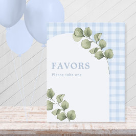 Expositor En L Blue Greenery Boy Baby Shower Party Favores