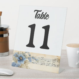 Expositor En L Blue Guitar Music Notes Flowers