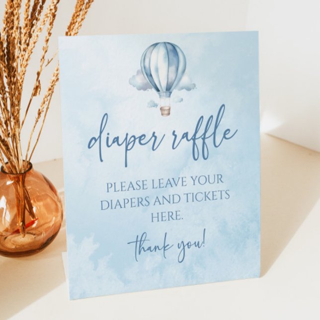 Expositor En L Blue Hot Air Balloon Baby Shower Diaper Raffle (Subido por el creador)