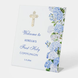 Expositor En L Blue Hydrangea First Communion Welcome