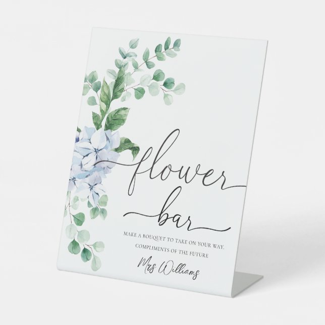 Expositor En L Blue Hydrangea Floral Flor Bar Favor (Anverso)