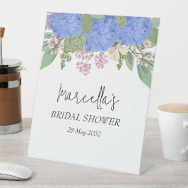 Expositor En L Blue Hydrangea Moderno Floral Bridal Shower Napkin