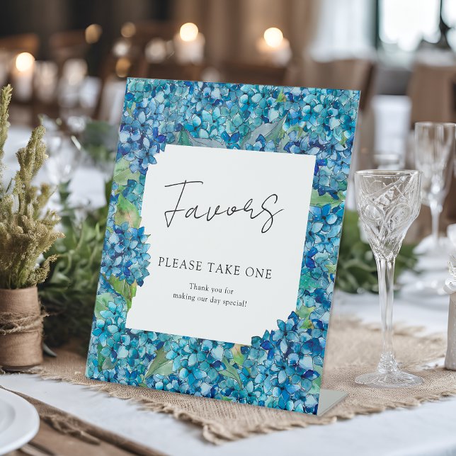 Expositor En L Blue Hydrangeas Wedding Favors Please Take One (Subido por el creador)