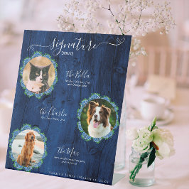 Expositor En L Blue Hydrangeas Wood 3 Foto Mascota de la firma