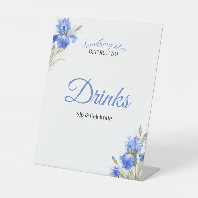 Expositor En L Blue Iris Something Blue Bridal Shower Bar Drinks (Anverso)