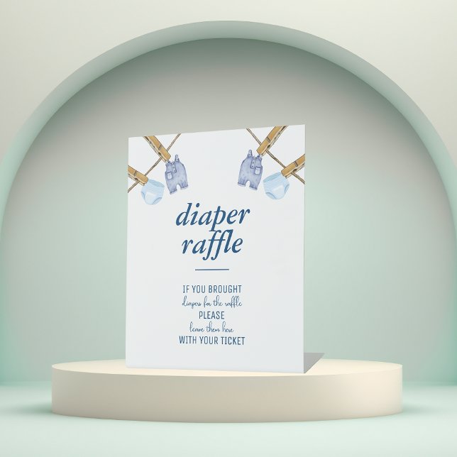 Expositor En L Blue Jean Baby Shower | Diaper Raffle Tabletop (Subido por el creador)