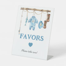 Blue Little Fisherman Baby Shower Favors Beige