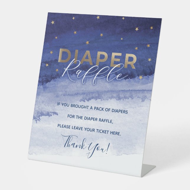 Expositor En L Blue Love you to the Moon and Back Diaper Raffle (Anverso)