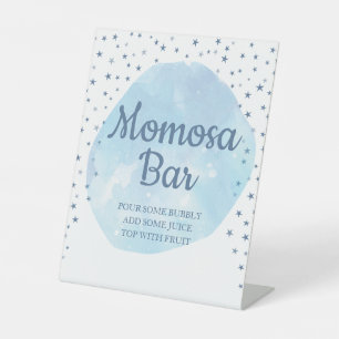 Expositor En L Blue Moon Baby Shower Mom-osa Table Rótulo