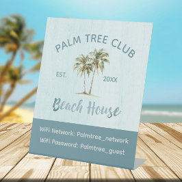 Expositor En L Blue Palm Tree moderna Beach House WiFi Password