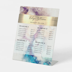 Expositor En L Blue Purple Watercolor Price List Pedestal Rótulo