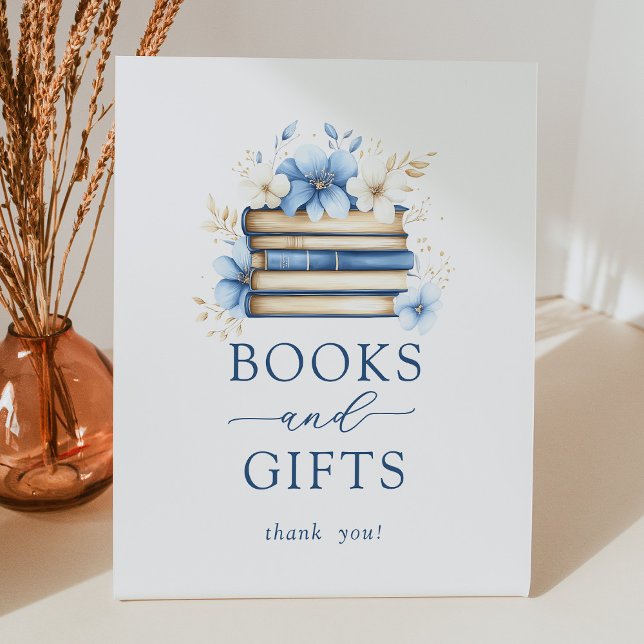 Expositor En L Blue Storybook Baby Shower Books and Gifts Sign (Subido por el creador)