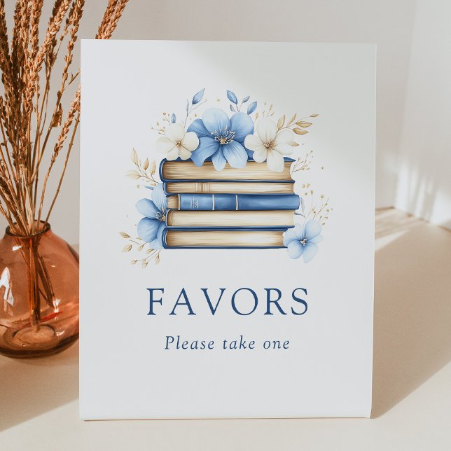 Expositor En L Blue Storybook Baby Shower Favors Sign (Subido por el creador)
