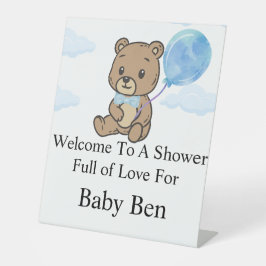 Expositor En L Blue Teddy Bear Baby Shower 