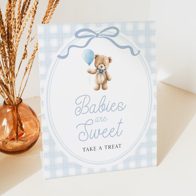 Expositor En L Blue Teddy Bear Baby Shower Sweets Table (Subido por el creador)