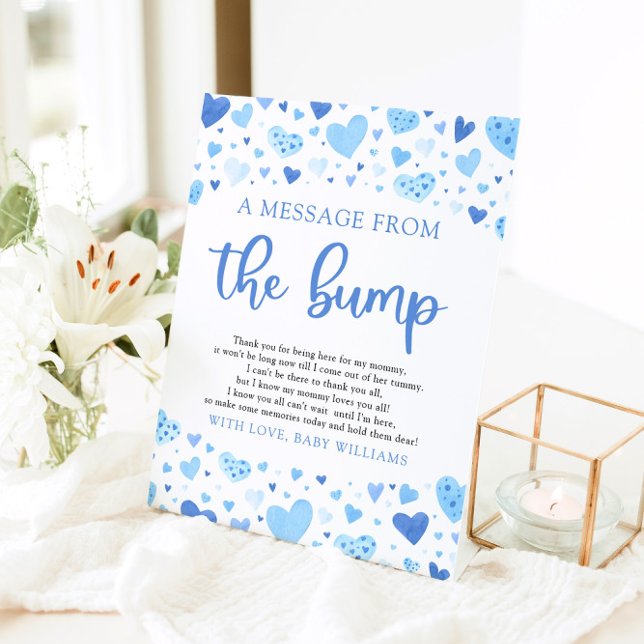 Expositor En L Blue Valentine Un Mensaje De Bump Baby Shower (Subido por el creador)