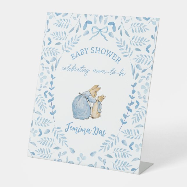 Expositor En L Blue White Peter the Rabbit Beatrix Baby Shower (Anverso)