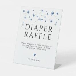 Expositor En L Blue Wildflower Baby Shower Diaper Raffle