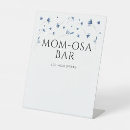 Expositor En L Blue Wildflower Baby Shower Mom-osa Bar