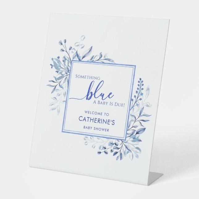 Expositor En L Blue Wildflower Something Blue Baby Shower (Anverso)