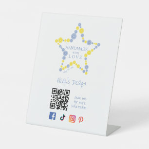 Expositor En L Blue & Yellow Original Buttons Star Handmade Love