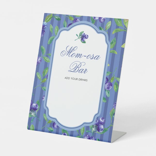 Expositor En L Blueberries Sweet Baby Shower Momosa Bar (Anverso)