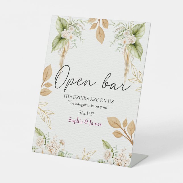 Expositor En L Blush Floral Gold Geometric wedding (Anverso)