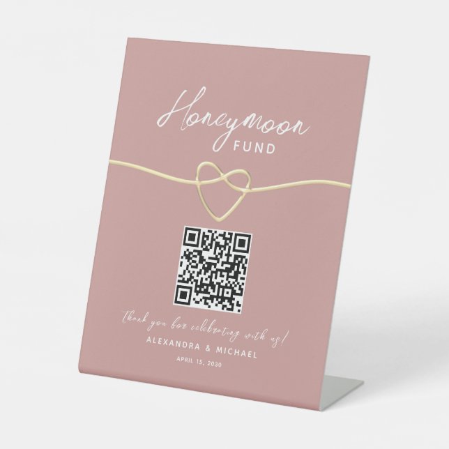 Expositor En L Blush Gold Honeymoon Fund QR Code (Anverso)