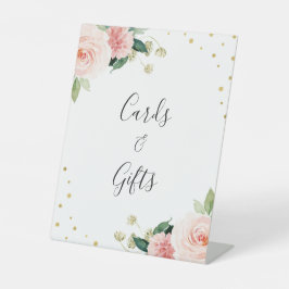 Expositor En L Blush pink gold peony floral wedding gifts sign