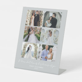 Expositor En L Blush Pink Slate Grey Valentine Rose Wedding Photo