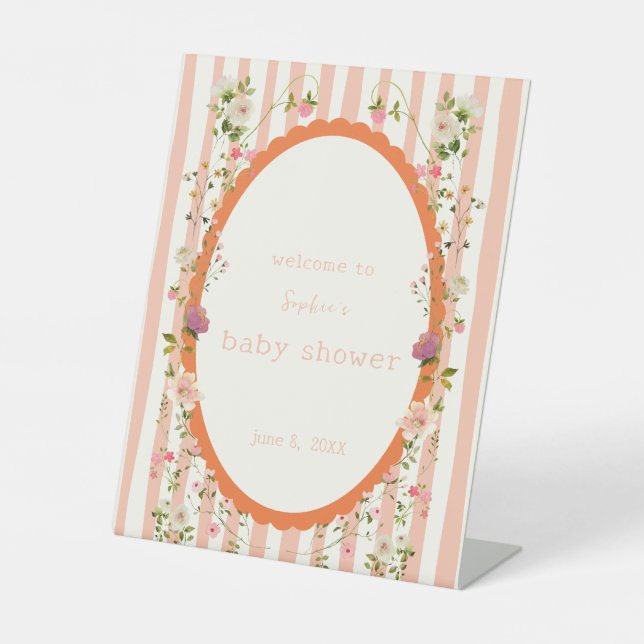 Expositor En L Blushing Garden Whimsical Baby Welcome (Anverso)