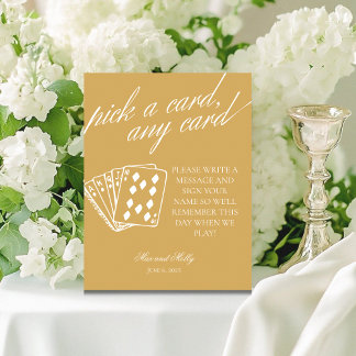 Expositor En L Boda amarillo moderno jugando cartas Rótulo Pedest