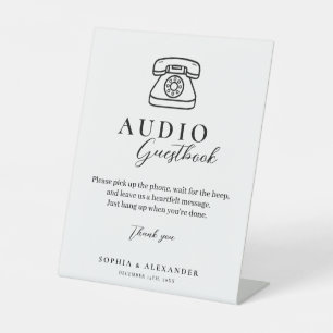 Expositor En L Boda Audio Guestbook Rótulo Pedestal Minimalista
