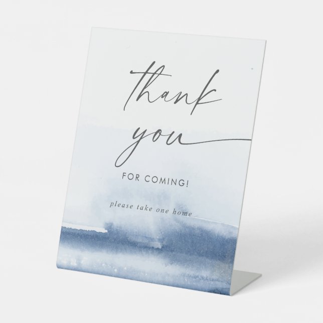 Expositor En L Boda azul acuarela moderna Gracias (Anverso)