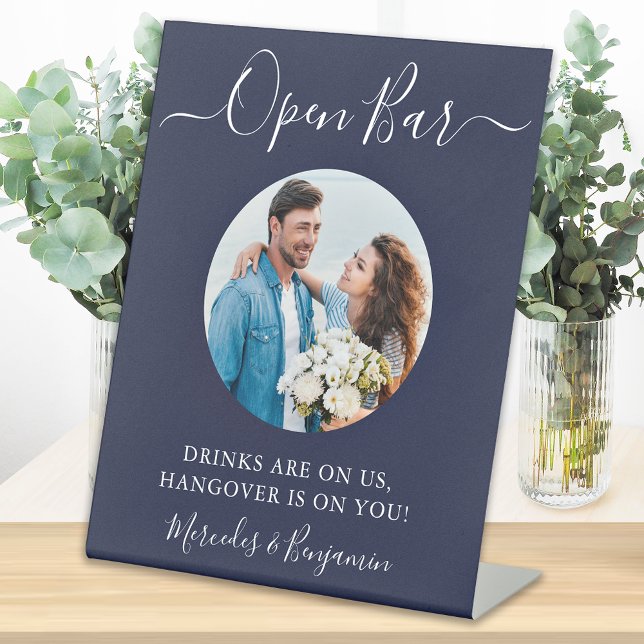 Expositor En L Boda azul de la marina fotográfica personalizada O (Subido por el creador)