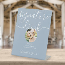 Boda azul turbio Mascota firma bebida