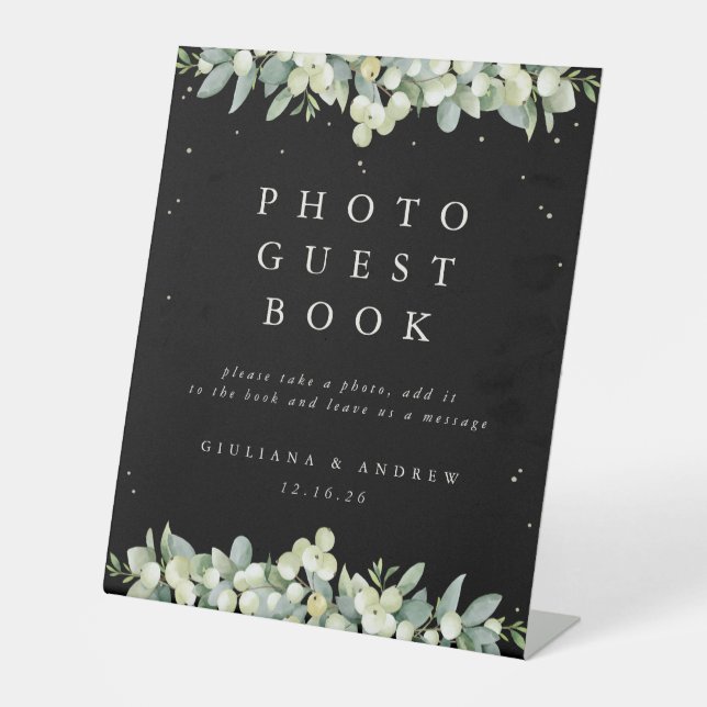 Expositor En L Boda Black Snowberry+Eucalyptus Photo GuestBook (Anverso)