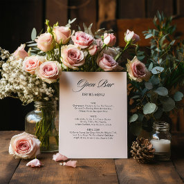 Expositor En L Boda blanco de barra abierta de caligrafía minimal