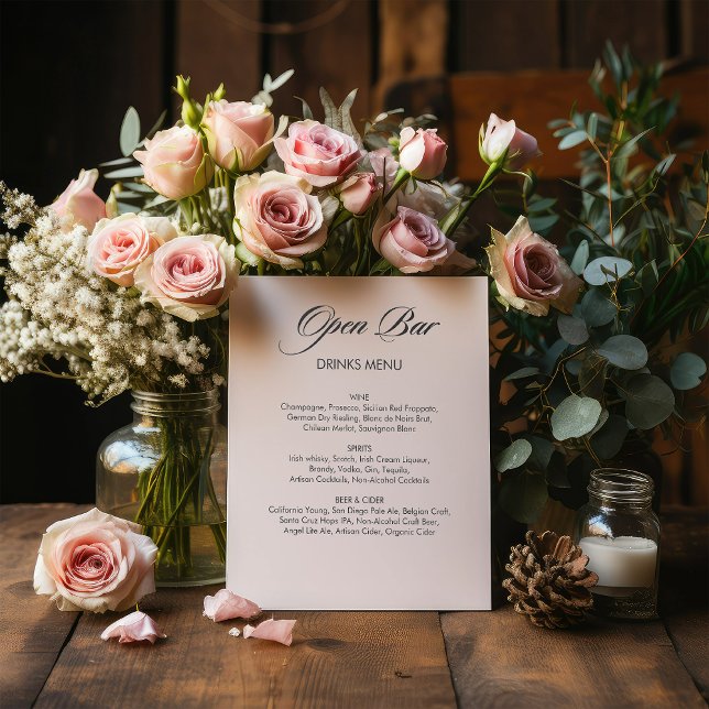 Expositor En L Boda blanco de barra abierta de caligrafía minimal (Subido por el creador)